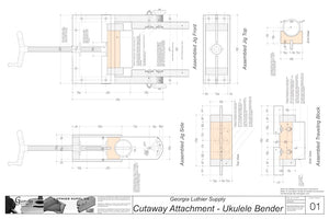 Cutaway Attachment for Heated Ukulele Bender Assembled Bender