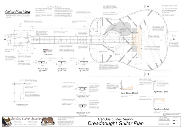 Dreadnought Guitar Plans - GenOne Luthier Services