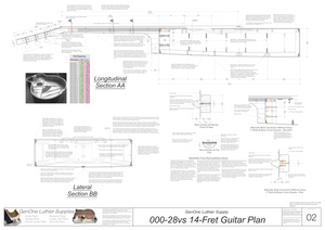000-28vs 14 Fret Guitar Plans Guitar Plans Sections & Details