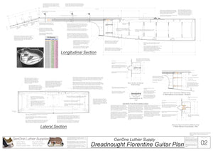 Dreadnought Florentine Guitar Plans Sections & Details