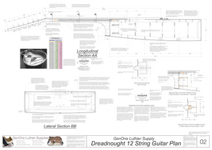Dreadnought 12-String Guitar Plans Guitar Plans Sections & Details