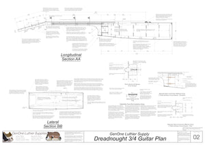 Dreadnought 3/4 Guitar Plans Sections & Details