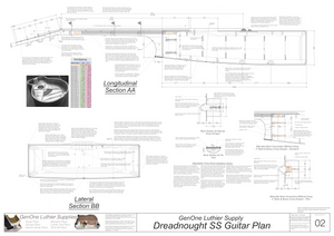 Dreadnought SS Guitar Plans Sections and Details