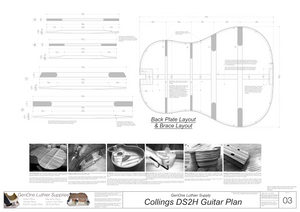 Collins DS2H Guitar Plans Back Layout & Back Brace Layouts