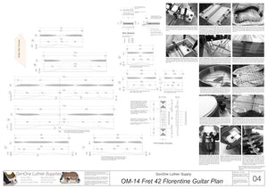 OM 12-Fret 42 Florentine Guitar Plan, Top Braces
