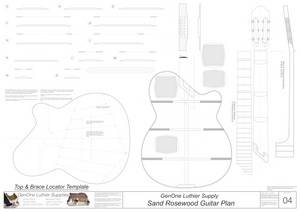 Electric Nylon Guitar Plans - Sand Rosewood, Template Sheet