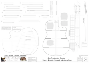Electric Nylon Guitar Plans - Sand Studio Classic, Template Sheet