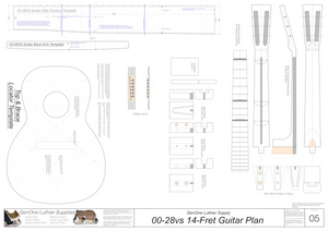 00-28vs 14-Fret Guitar Plans Template Sheet