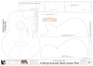 4-String Acoustic Bass Guitar Plans template sheet