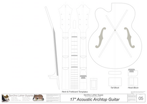 Benedetto 17 Archtop Guitar Plans, Template Sheet