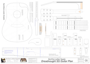 Dreadnought SS Guitar Plans Template Sheet