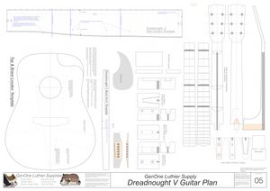 Dreadnought V Brace Guitar Plans Guitar Plans Template Sheet