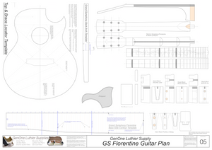 Grand Symphony Florentine Guitar Plans Guitar Plans Template Sheet