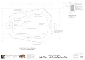 00-28vs 14-Fret Guitar Plans Inside Form Top View Alternate Gate