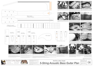5-String Acoustic Bass Guitar Plans template sheet