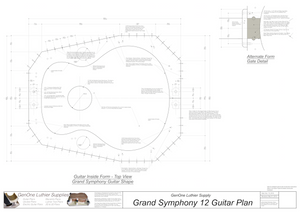Grand Symphony 12-String Guitar Plan Inside Form Top View, Optional Gate Detail