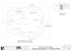 Grand Symphony V-Brace Guitar Plans Guitar Plans Inside Form Top View Alternate Gate