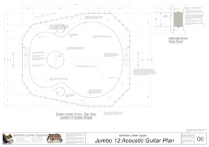 J-200 12-String Guitar Plans Guitar Plans Inside Form Top View