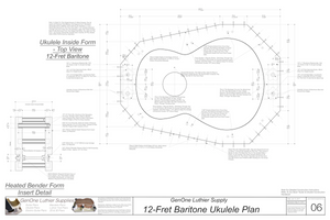 Baritone 12 Ukulele Plans Inside Form Top View, Insert Detail