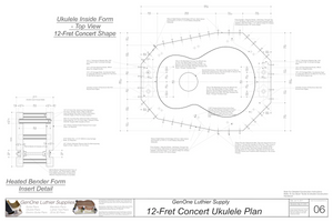 Concert 12 Ukulele Plans Inside Form Top View, Insert Detail