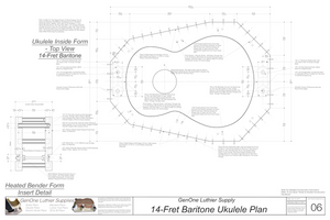 Baratone 14 Ukulele Plans Inside Form Top View, Insert Detail