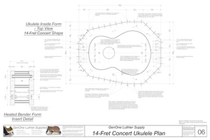 Concert 14 Ukulele Plans Inside Form Top View, Insert Detail