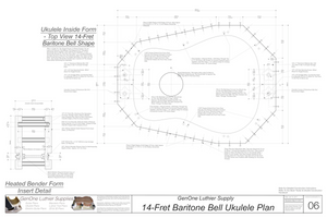 Baritone 14 Bell Ukulele Plans Inside Form Top View, Insert Detail