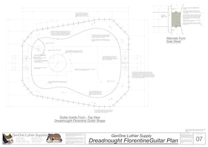 Dreadnought Florentine Guitar Plans Inside Form Plan, Alternate Gate Detail