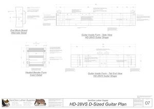 HD-28VS 12-Fret Guitar Plans Guitar Plans Inside Form Side Views