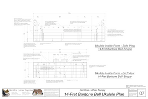 Baritone 14 Bell Ukulele Plans Inside Form Side Views