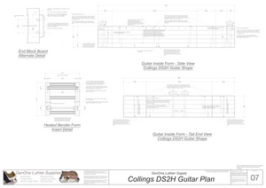 Collings DS2H Guitar Plans Form Package Front and Side Views