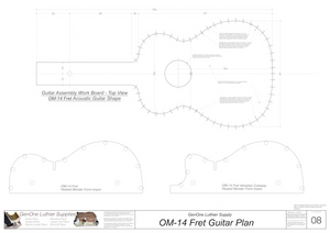 OM-14 Fret Guitar Plans Workboard & Heated Bender Form Inserts