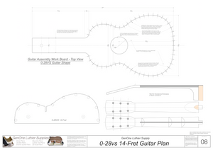 0-28vs 14-Fret Guitar Plans Workboard & Heated Bender Form Inserts