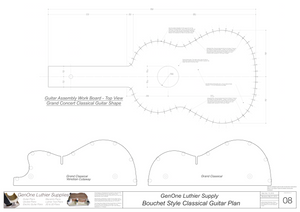 Classical Guitar Plans - Bouchet Bracing Workboard & Heated Bender Form Inserts