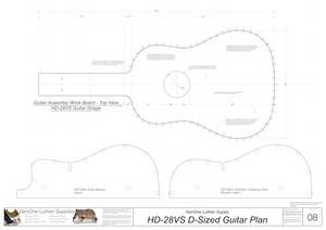 HD-28VS 12-Fret Guitar Plans Guitar Plans Workboard & Heated Bender Form Inserts