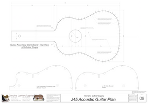 J45 Guitar Plans Workboard & Heated Bender Form Inserts