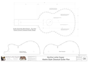 Classical Guitar Plans - Kasha 2 Bracing Form Package Workboard