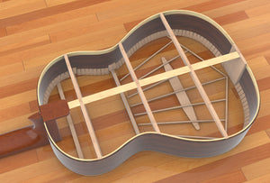 Hermann Hauser 1937 Classical Guitar, Bracing Detail