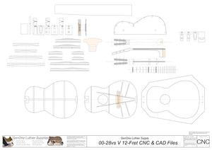 00-28vs V-Brace Guitar Plans, CNC File Content
