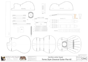 Classical Guitar Plans - Torres 2 Bracing 2D CNC Files
