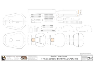 Baritone 14 Bell Ukulele Plans 2D CNC File Content