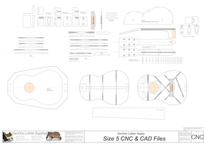 Size 5 Guitar Plans 2d CNC Files