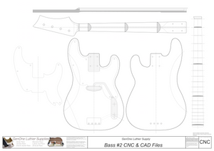 Solid Body Electric Bass Guitar Plan #2 2D CNC file contents