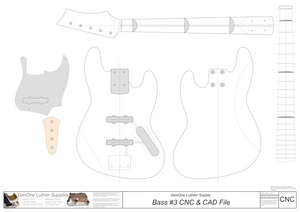 Solid Body Electric Bass Guitar Plan #5 2D CNC file content