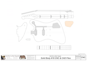 Solid Body Electric Guitar Plan #18 2D CNC File Content