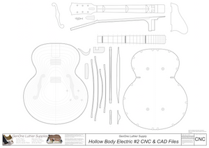 Hollow Body Electric Guitar Plan #2 CNC Files Content