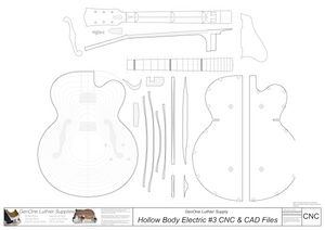 Hollow Body Electric Guitar Plan #3 CNC Files Content