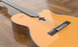 Sand Rosewood Fleur-de-lis Nylon Electric Guitar, Overall View 2