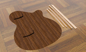 Sand Rosewood Fleur-de-lis Nylon Electric Guitar, Back Plate & Back Braces Linear