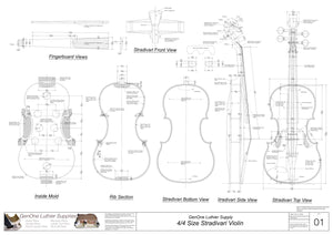 Stradivari Violin Plans, Sections & Molds
